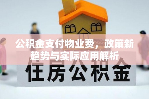 泗洪公积金支付物业费，政策新趋势与实际应用解析