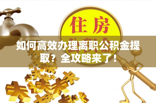 泗洪如何高效办理离职公积金提取？全攻略来了！