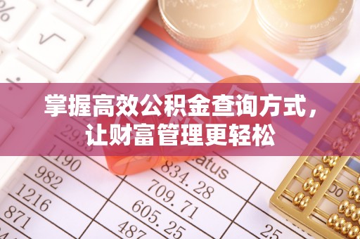泗洪掌握高效公积金查询方式，让财富管理更轻松