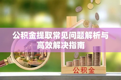 泗洪公积金提取常见问题解析与高效解决指南