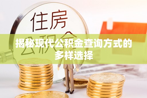 泗洪揭秘现代公积金查询方式的多样选择