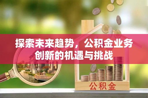 泗洪探索未来趋势，公积金业务创新的机遇与挑战