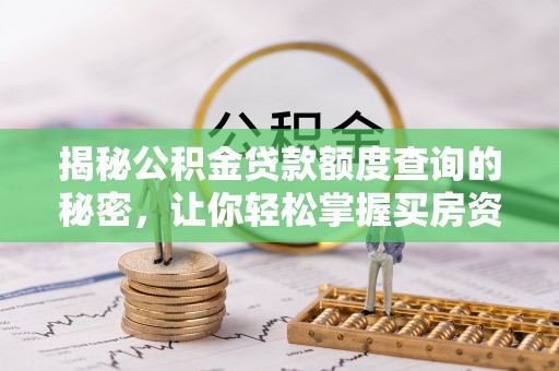 泗洪揭秘公积金贷款额度查询的秘密，让你轻松掌握买房资金规划