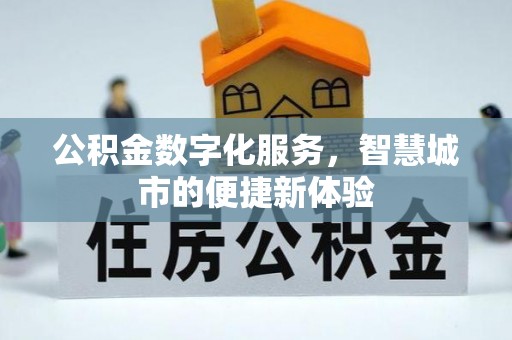 泗洪公积金数字化服务，智慧城市的便捷新体验