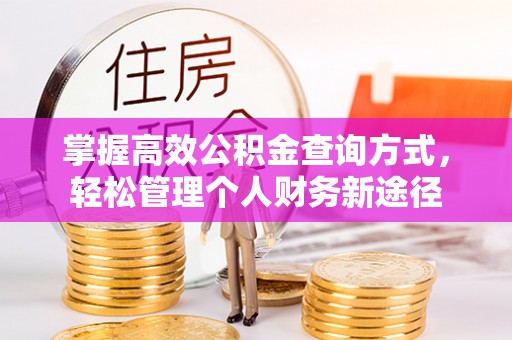 泗洪掌握高效公积金查询方式，轻松管理个人财务新途径